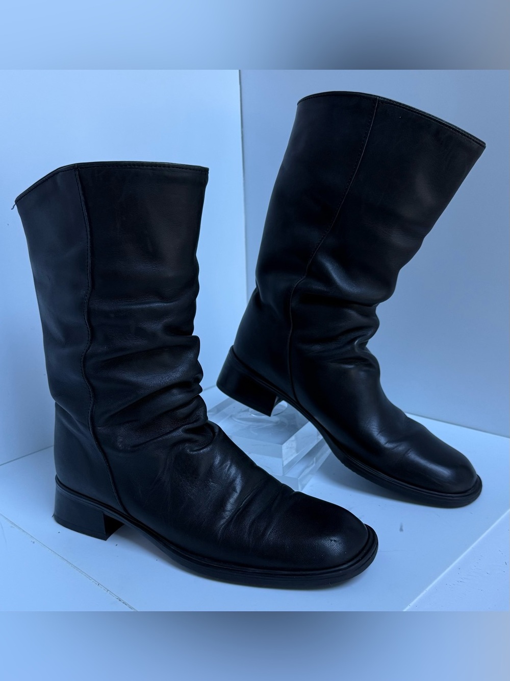 Santana Canada Women’s Black Leather Waterproof Slouch Boots Size 7N
